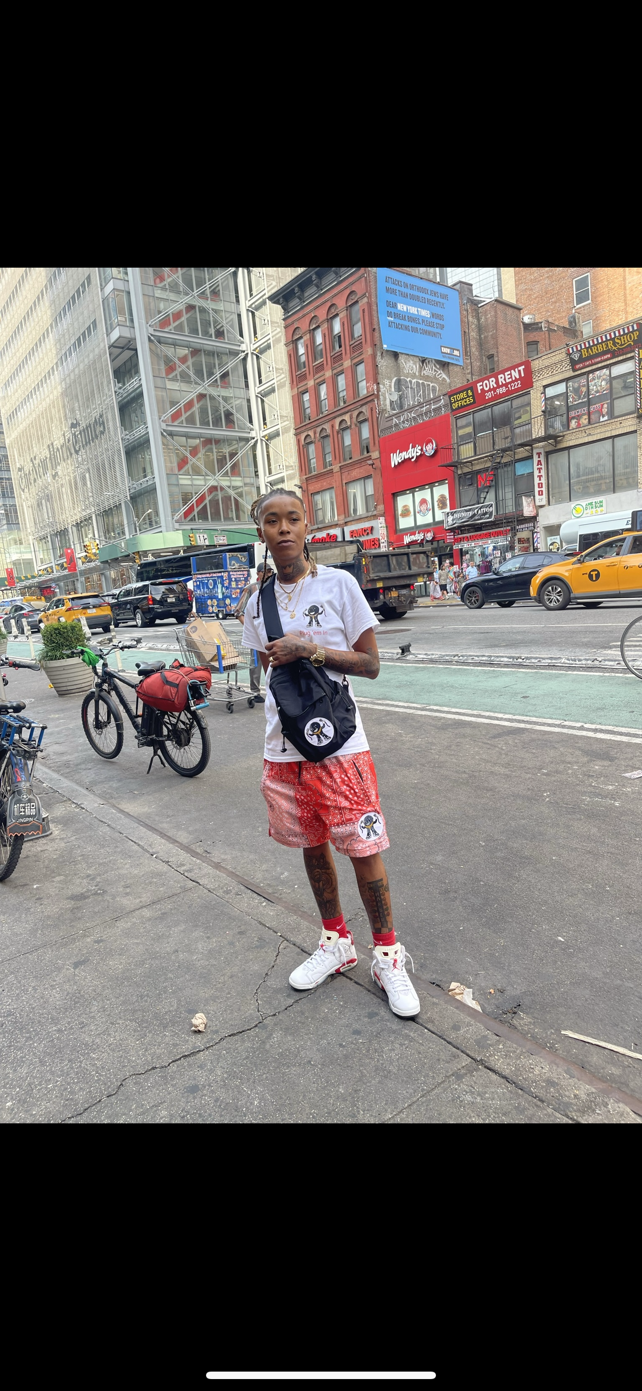 Red logo shorts